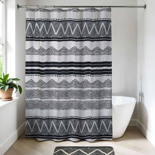 Atmosphera Lodge Κουρτίνα Μπάνιου Υφασμάτινη 180x200cm Polyester
