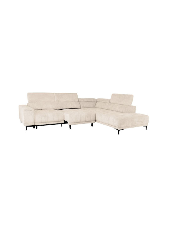 Massimo Corner Couch with Left Corner Beige 289x229x107 cm