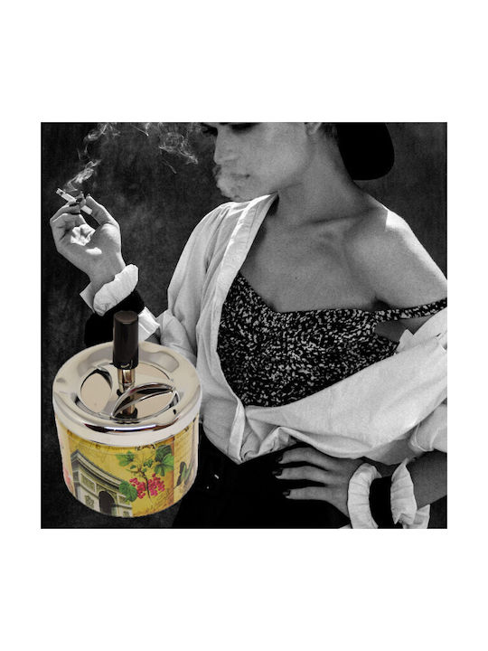 Metallischer Aschenbecher Paris Love Winddicht Knopf 14 Cm