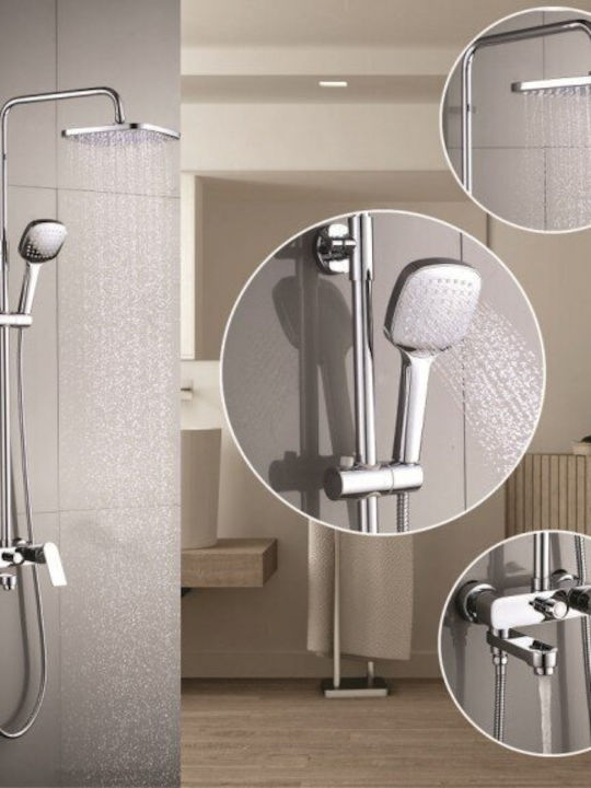 Inter Ceramic Στήλη Ντουζ με Μπαταρία Μπρονζέ