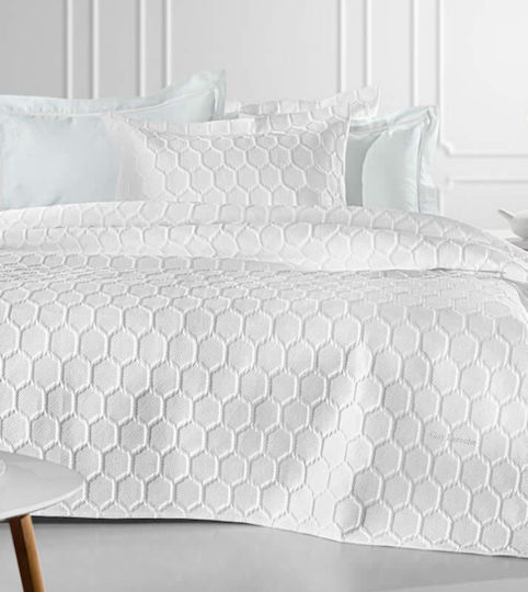 Guy Laroche Hive Module Cuvertură Extra-dublu Microsatină Alb 240x250cm 3buc