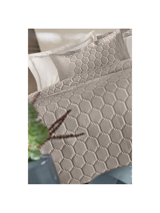 Guy Laroche Hive Σετ Κουβερλί Υπέρδιπλο Microsatin Taupe 240x250cm 3τμχ