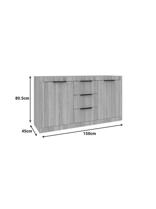 Μπουφές Doha Doha mit Schubladen Wenge Απόχρωση 150x45x80.5cm