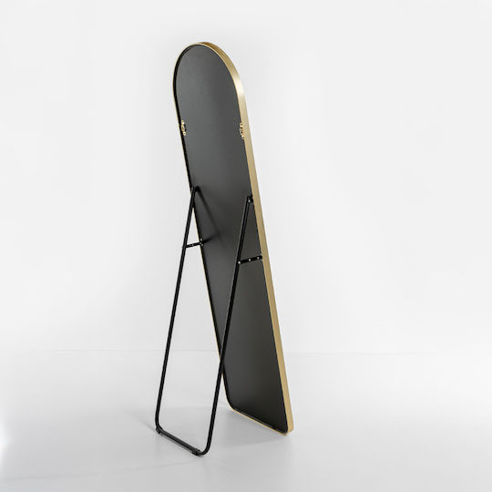 Liberta Semiramis Oglindă De Podea Arcuită Cu Cadru Metalic Auriu 150x40cm