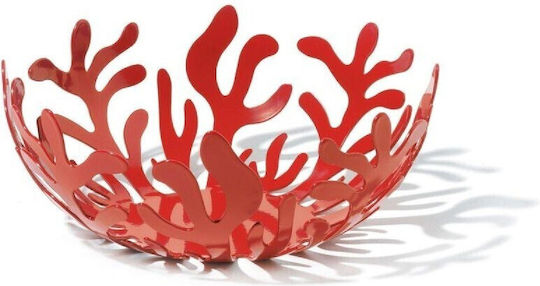 Alessi Mediterraneo Φρουτιέρα Μεταλλική Κόκκινη 21x21x9.5εκ.