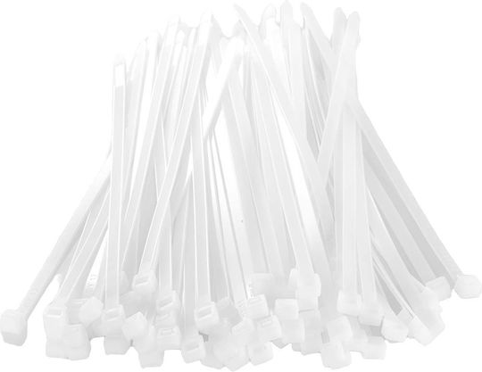 ATC Kabelbinder Kunststoff 150mmx3.6mm in Weiß Farbe (100Stück) (20.007.0017)