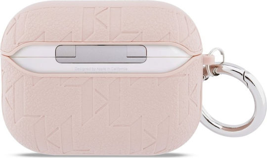 Karl Lagerfeld Karl Lagerfeld Monogram Head Plastic Case With Hook in Pink Color for Apple AirPods Pro 3