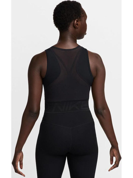 Pro Women's Athletic Crop Top Sleeveless Dri-Fit Black / White