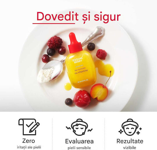 Eqqualberry Serum Hidratant pentru Față cu Vitamina C și Niacinamidă pentru Strălucire și Pete Pigmentare 30ml