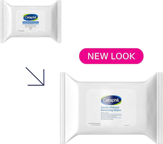 Cetaphil Gentle Makeup Remover Wipes For Face Eyes & Lips 25 Pieces