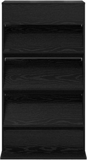 vidaXL PU Magazine Rack Black 70x41x126cm