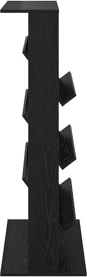 vidaXL PU Magazine Rack Black 70x41x126cm