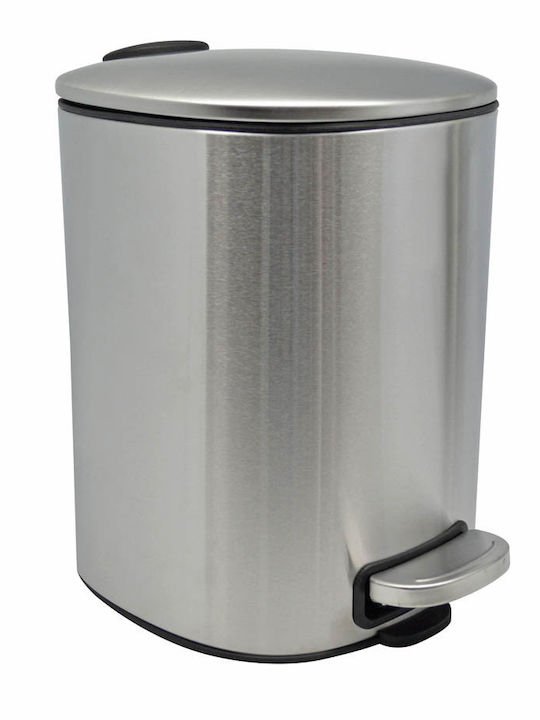 Ankor Inox Toilet Brush and Basket Set Soft Close 5lt Silver