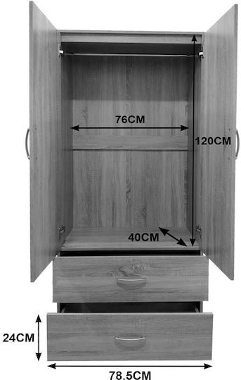 Athos Τετράφυλλη Ντουλάπα με Πατάρι 160x42x240cm Wenge Athos Τετράφυλλη Ντουλάπα με Πατάρι 160x42x240cm Wenge