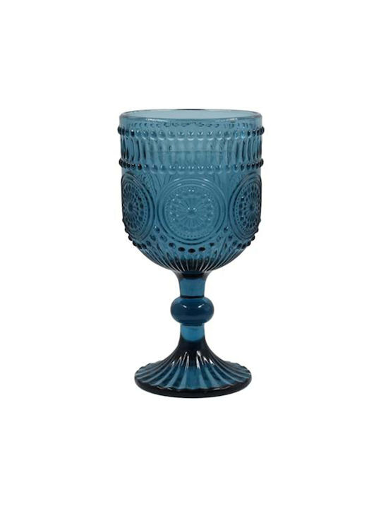 Fylliana Fl08 Set of Glasses Water made of Glass in Blue Color Stemmed 6pcs