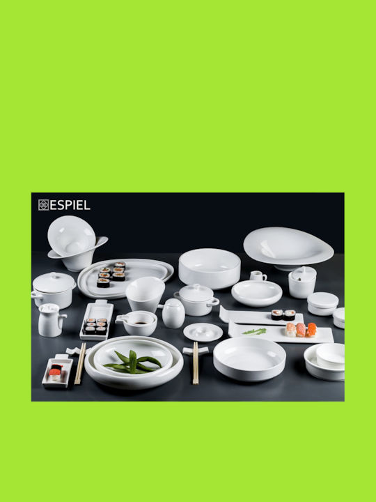 Espiel Siders Plate Shallow Rectangular made of Porcelain 23.8x8.3cm 6pcs