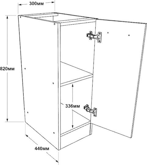 Επιδαπέδιο Ντουλάπι Sonoma Oak, White 30x46x82εκ.
