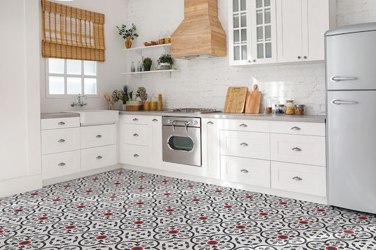 Vinyl Tile Stickers Design Flowers Royal Patterns 9x30x30 Cm