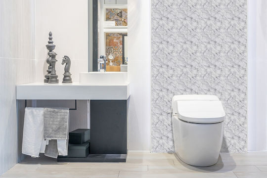 Panou De Perete Decorativ Din Vinil Model Marmură Gri 100x50 Cm