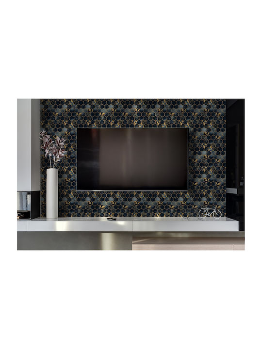 Wandsticker Vinyl Innenraum Panel Hexagon Blätter 100x50 cm