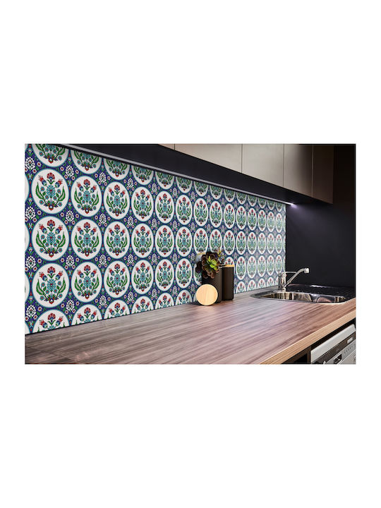 Vinyl Wall Panel Sticker Kitchen or Bathroom Turkish Tulips 100x50 Cm