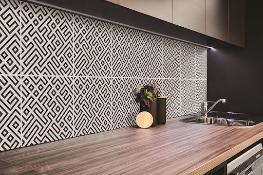 Panou Decorativ de Perete din Vinil Linii Geometrice 100x50 Cm