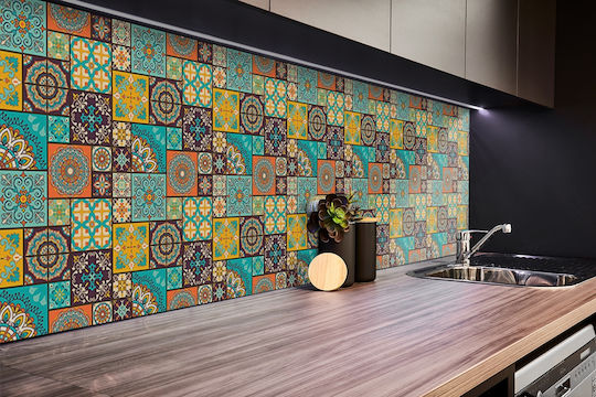 Panou De Perete Autocolant Vinilic Bucătărie Sau Baie Patchwork 100x50 Cm
