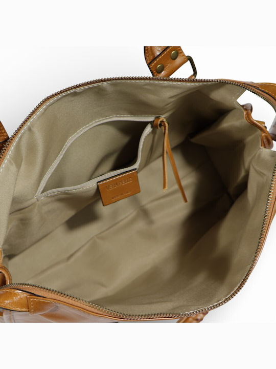 Leder Damentasche Tote Handtasche Taupe