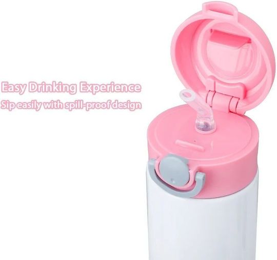 Koupakoupa Labubu Superheroes Kids Water Bottle Stainless Steel with Straw Pink 500ml