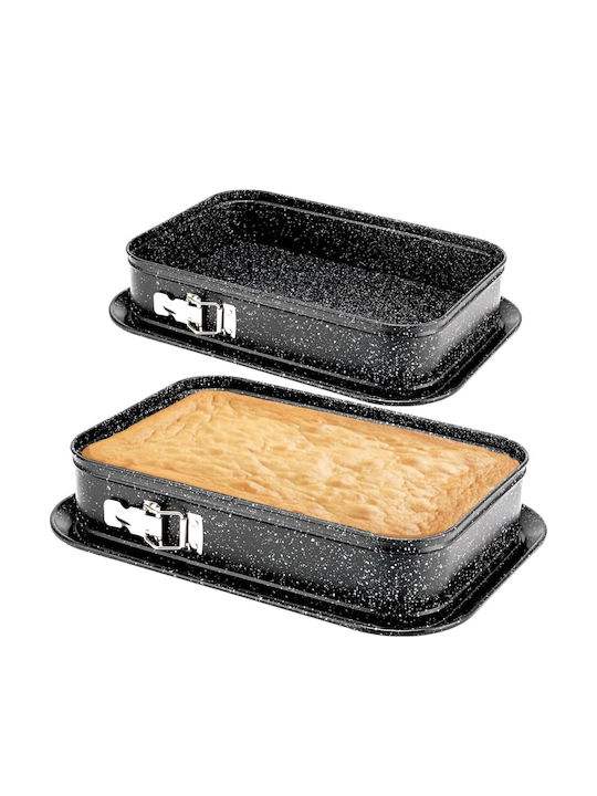 Formă de Patiserie pentru Chec Rectangulare cu Bază Detașabilă 39.5x28x8buc 1buc