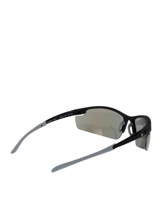 Champion Unisex Sunglasses with Black Plastic Frame and Purple Mirror Lens CU5141-78C01