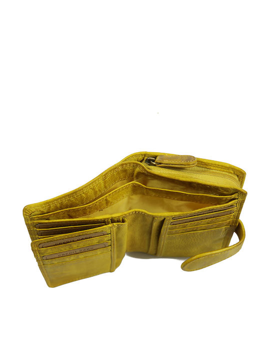 Small Leather Women's Wallet Classic Yellow
