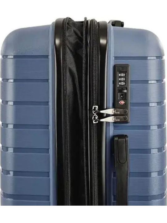 Rain Travel Suitcases Hard Blue with 4 Wheels Set of 3pcs RB80134-SET3-S-M-L-BLUE