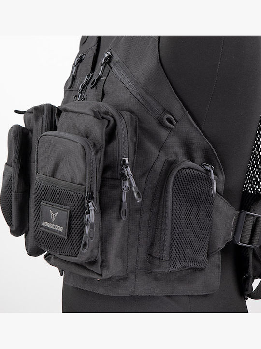 Nordcode Tactical Καλοκαιρινό Ανδρικό Γιλέκο Μηχανής Μαύρο