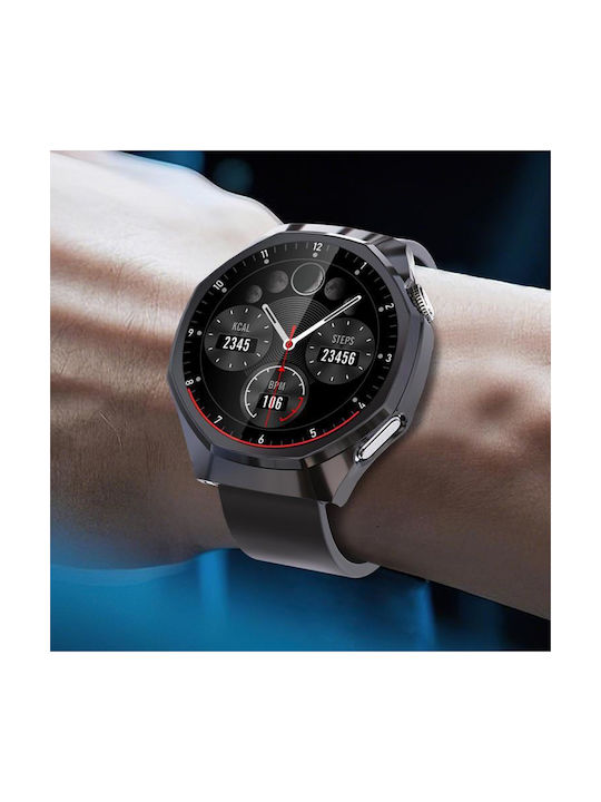Пластмасов Калъф със Стъкло в Черен цвят за Huawei Watch GT 6 Pro 46мм