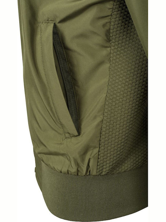 TB1217 Women's Short Bomber Jacket for Spring or Autumn Olive