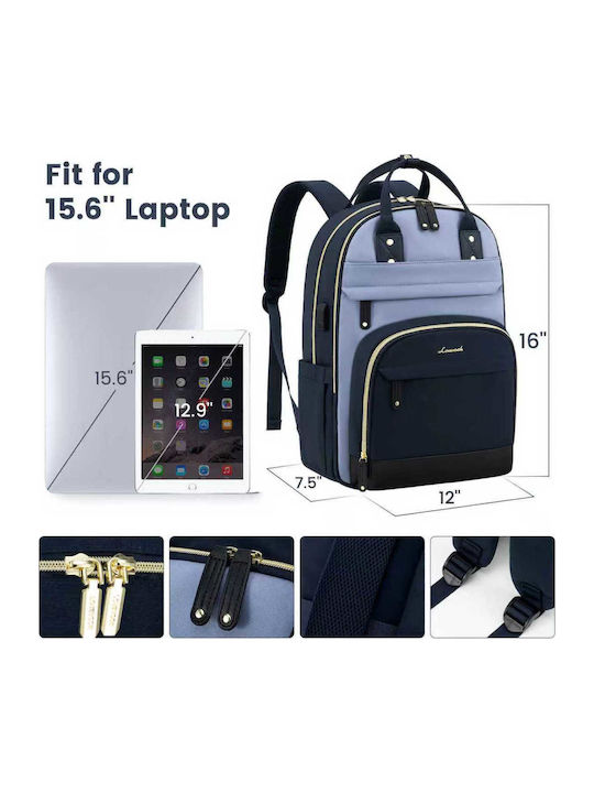 Lovevook Wasserdicht Tasche Rucksack für Laptop 15.6" Navy/beige MB2012