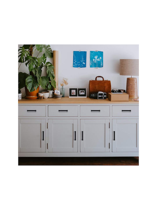 Mâner Mobilier din Metal Matt Black 136mm (Distanța între Centre 22mm) ZY12223QWS80 10buc