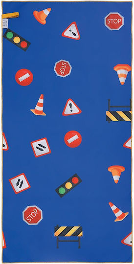 Beauty Home Double-Sided Kids' Beach Towel Art 2261 Blue Microfiber Not Cotton