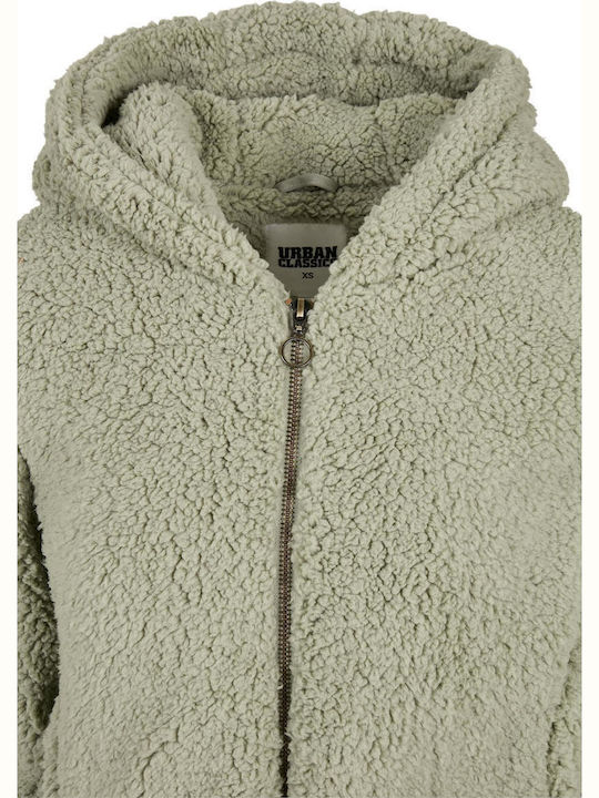 Sherpa Women's Soft Salvia Coat with Hood