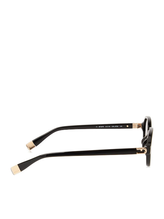 Furla 0700 Women's Sunglasses with Black Plastic Frame and Black Lens
