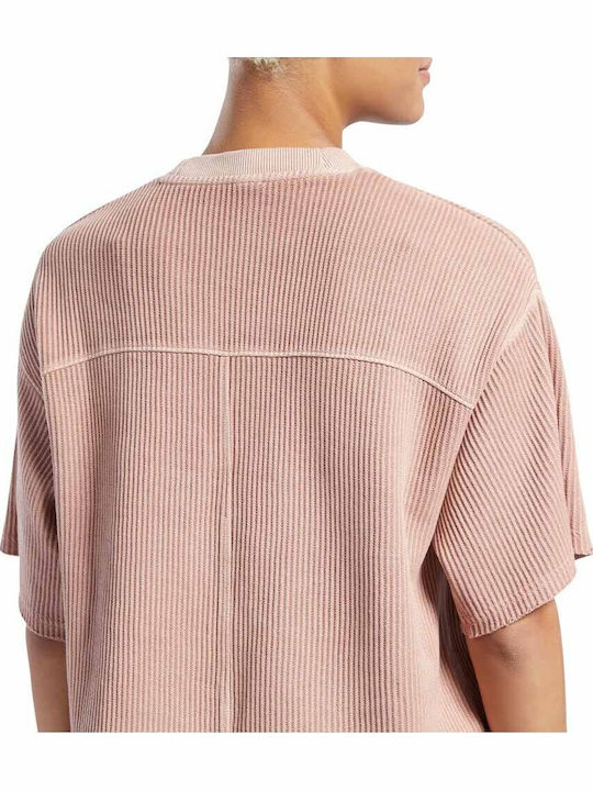 Classics Natural Dye Waffle Women's Oversized T-shirt Canyon Coral