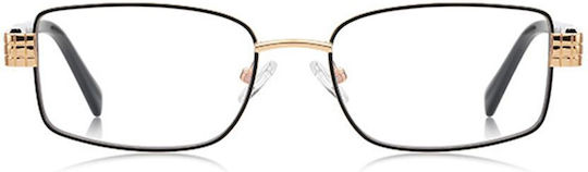 Techsuit Anti-Blue Light Glasses Reflex PC 3163 Women Rectangle Metal Frame AC Lens Black