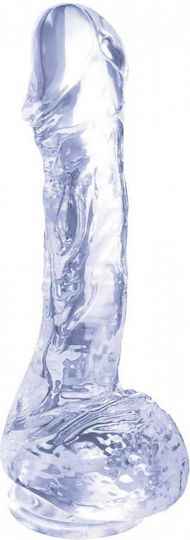 Nanma Dildo Glass Dildo with Balls and Suction Cup Transparent