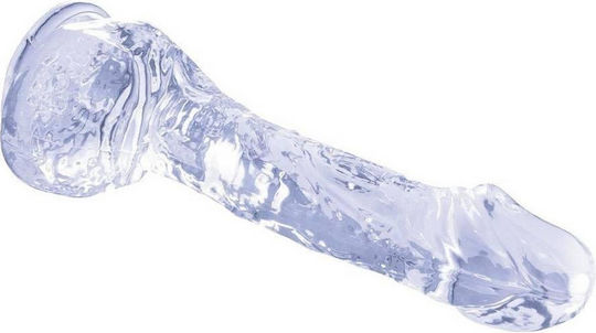 Nanma Dildo Glass Dildo with Balls and Suction Cup Transparent