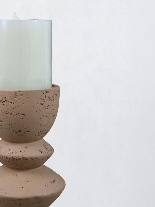 InTheBox EQUINOX Candle Holder Polyresin Light Brown 10x10x20cm