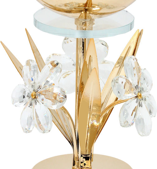 Metallische Tischdekoration Blumenständer Φ16x30 Aus Goldene Kristalle Keskor 43203 Metallische Tischdekoration Blumenständer Φ16x30 Aus Goldene Kristalle Keskor 43203