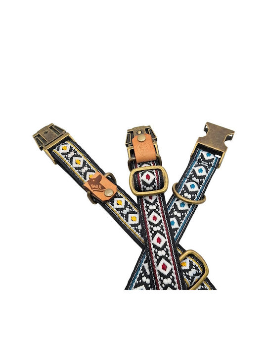 Hundehalsband Tribal Urban Verstellbares Stoffhalsband Bailu XSklein 22 34cm Breite 2cm Galazio