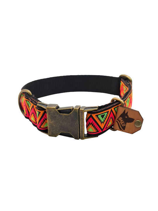 Dog Collar Kilim Urban Adjustable Fabric Collar Bailu M 32 52cm Width 2.5cm Red-Blue