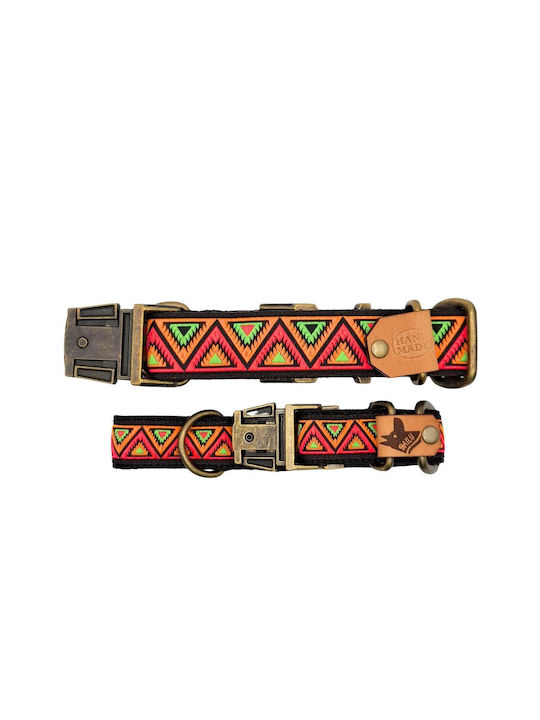 Dog Collar Kilim Urban Adjustable Fabric Collar Bailu S 28 44cm Width 2cm Red-Blue